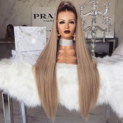 Lovely Euramerican Brown Long Straight Wigs