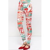Lovely Casual Multicolor Printing Skinny Pants