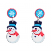 Lovely Fashion Christmas Snowman White Earring
