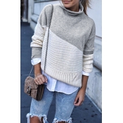Lovely Patchwork Grey Sweater