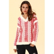 Lovely Casual Striped Red Sweaters
