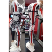 Lovely Sportswear Skull Printed White Leggings