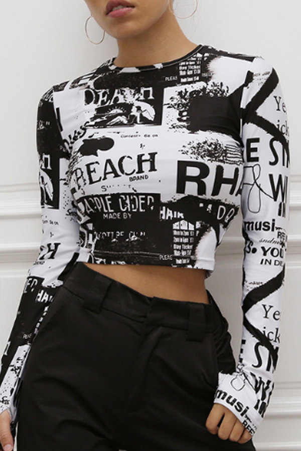 

Lovely Casual Printed Black T-shirt