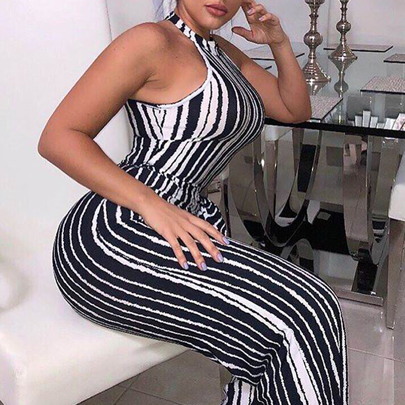 

Lovely Casual Striped Black One-piece Jumpsuit