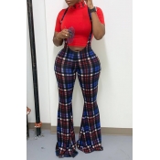 Lovely Casual Grids Printed Multicolor Twilled Sat