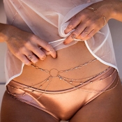 Lovely Trendy Layered Gold Metal Body Chain