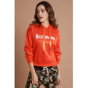 Lovely Trendy Hooded Collar Jacinth Blending Hoodi