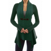 Lovely Trendy Patchwork Green Cardigan Sweaters