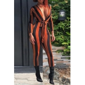 Lovely Trendy Striped Croci Blending One-piece Jum