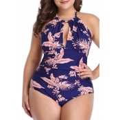 Lovely Trendy Floral Printed Multicolor One-piece 