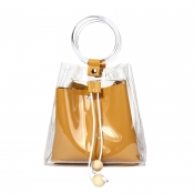 Lovely Casual See-through Yellow PVC Clutches Bags