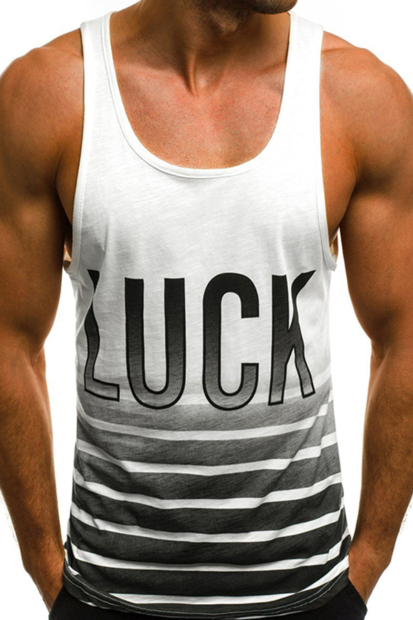 

Lovely Casual Letters Printed White Cotton Vest
