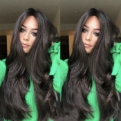 Lovely Casual Natural Looking Long Wavy Black Wigs