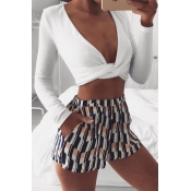 Lovely Sexy Long Sleeves White Blouses