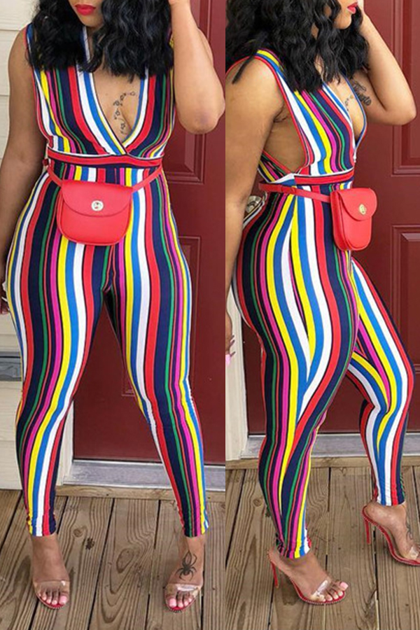 

Lovely Casual Striped Multicolor One-piece Jumpsuit