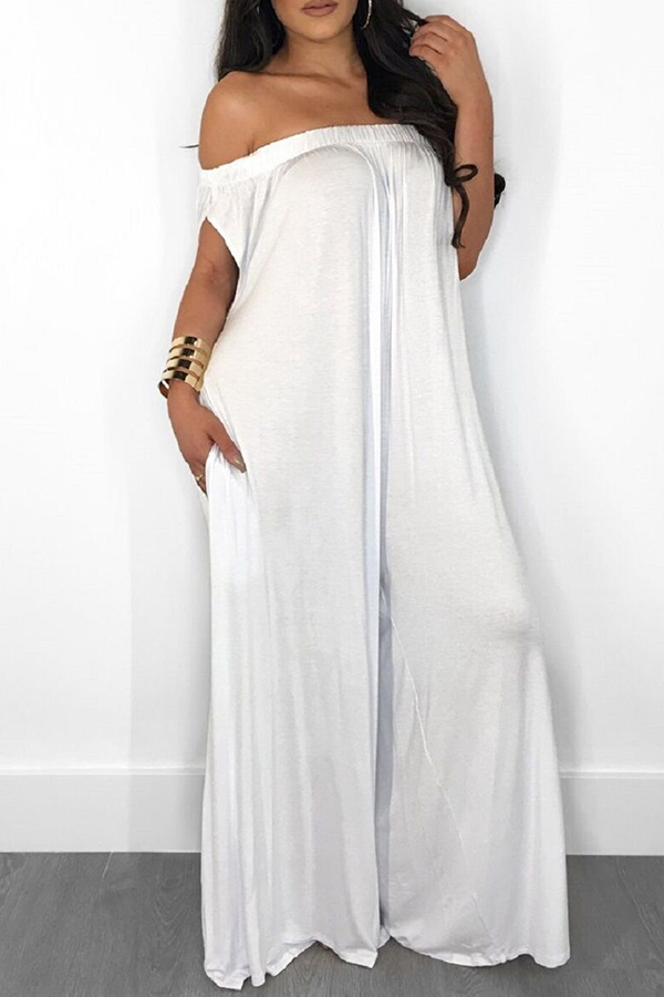 

Lovely Casual Loose White One-piece Jumpsuit