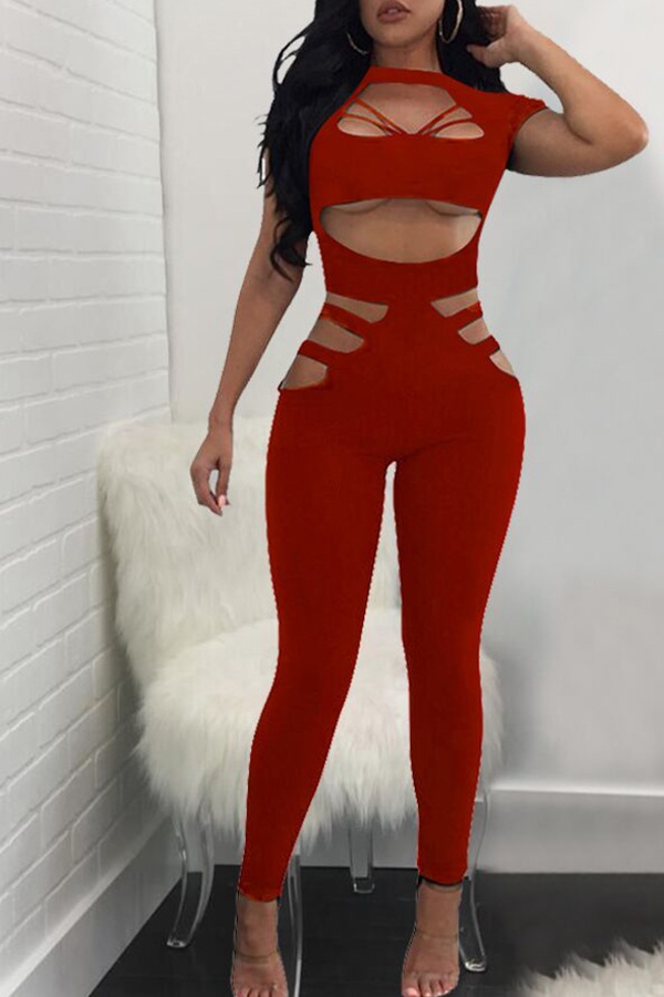 red one piece jumpsuit