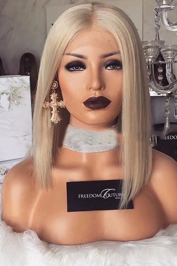 Lovely High Temperature Wire Gold Straight Hair Wigs