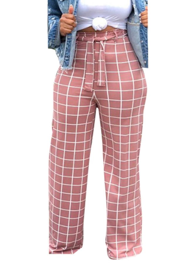 pink elastic waist pants