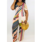 Lovely Casual Striped Multicolor One-piece Jumpsui