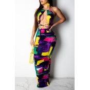 Lovely Sexy Color lump Backless Multicolor Ankle L