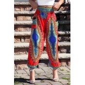 Lovely Ethnic Printed Harlan Red Pants