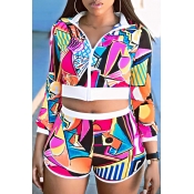 Lovely Casual Multicolor Two-piece Shorts Set
