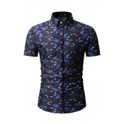 Lovely Navy Floral Print Cotton Shirt