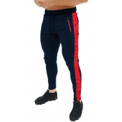 Lovely Casual Mid Waist Navy Sweatpants