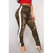 Lovely Trendy Patchwork Camouflage Printed Jeans