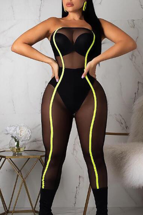 

Lovely Sexy See-through Black One-piece Jumpsuit(Without Bra)