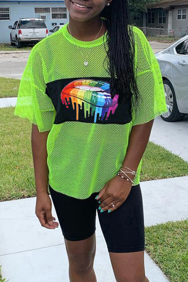 

Lovely Casual Printed Green Blouses