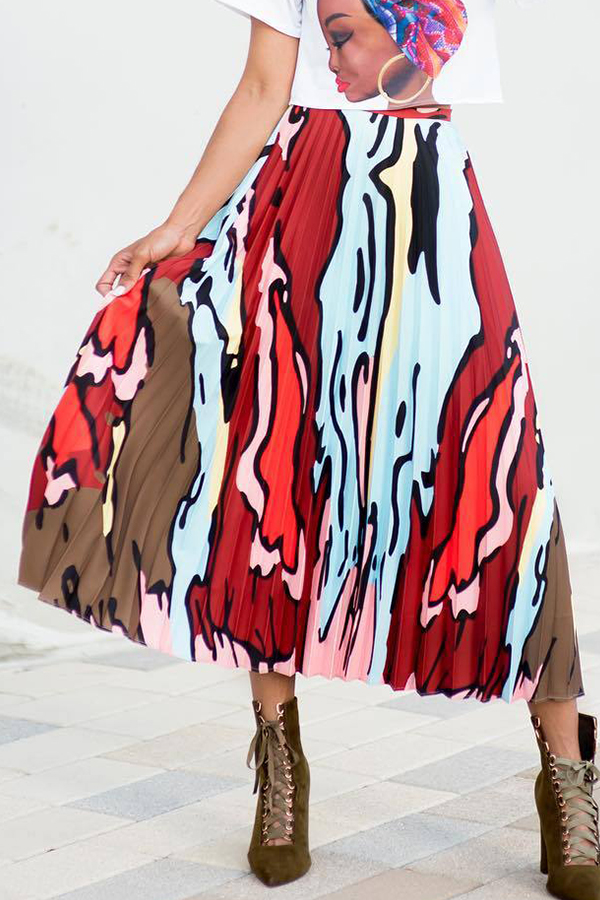 

Lovely Casual Printed A Line Skirts