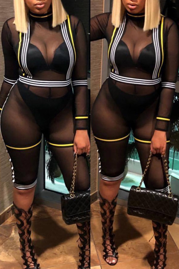 

Lovely Sexy See-Through Black Gauze One-piece Romper(Without Underwear)