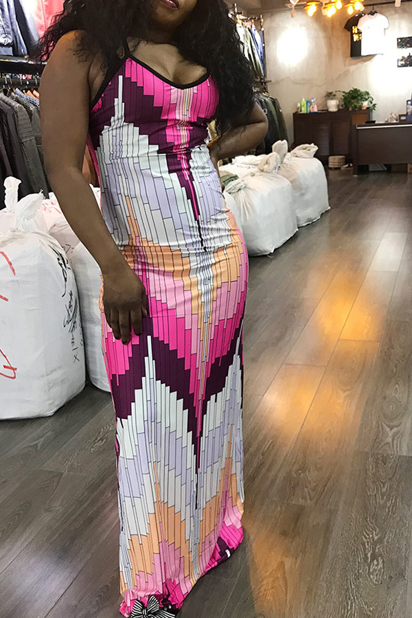 

Lovely Sweet Printed Ankle Length A Line Dress