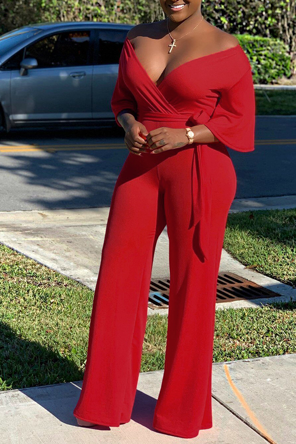 red lace jumpsuit