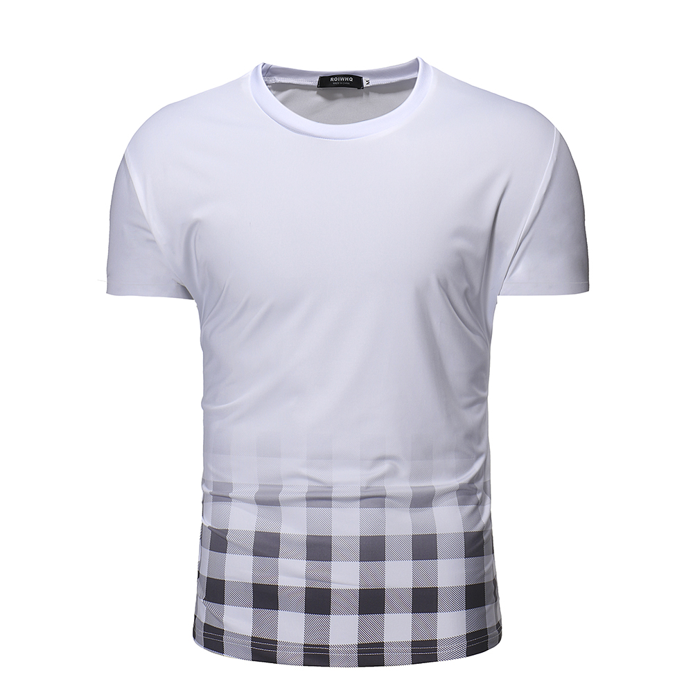 

Lovely Casual Plaid Printed White T-shirt