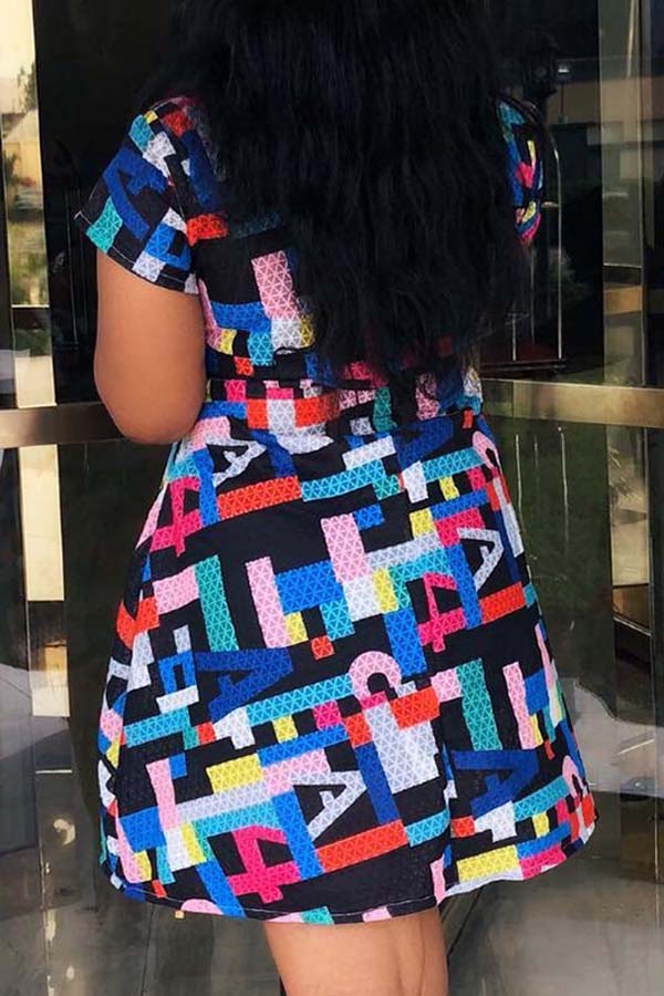 

Lovely Casual O Neck Printed Knee Length Dress