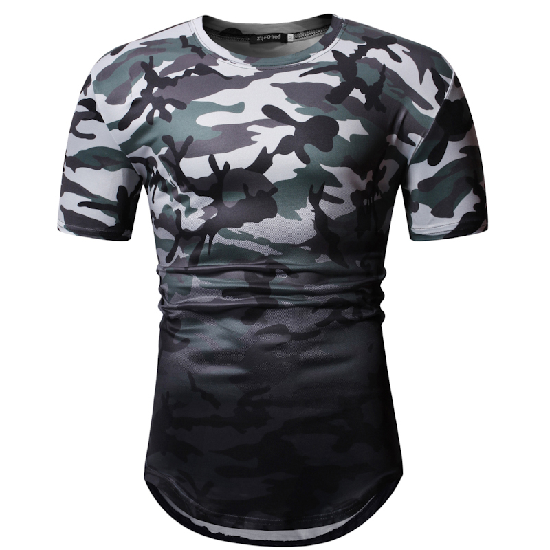 

Lovely Casual Camouflage Printed Green T-shirt