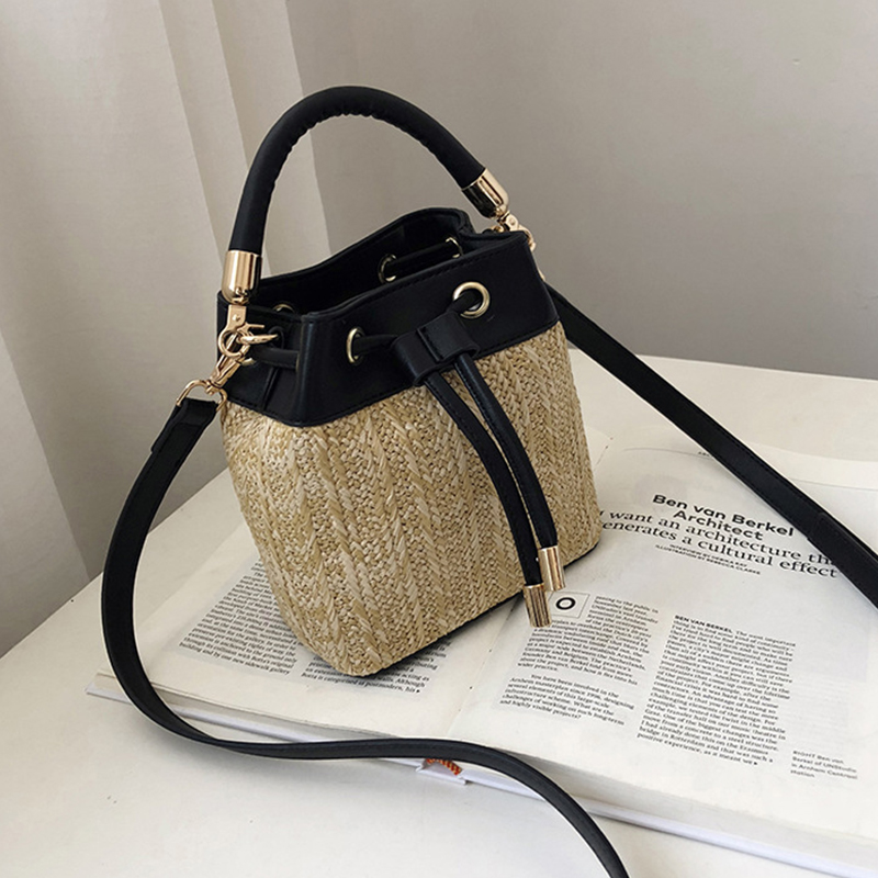 

Lovely Casual Weaving Design Black Crossbody Bag