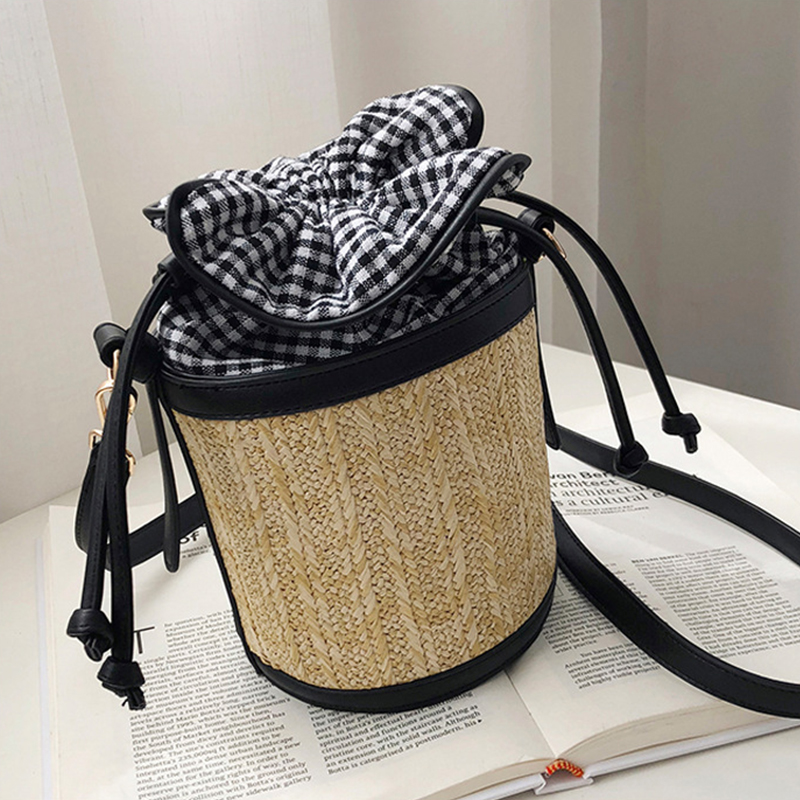 

Lovely Casual Weaving Design Plaid Black Crossbody Bag