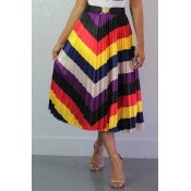 Lovely Casual Ruffle Multicolor Ankle Length Skirt