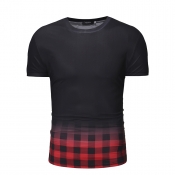 Lovely Casual Plaid Printed Black T-shirt