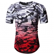 Lovely Casual Camouflage Printed White T-shirt