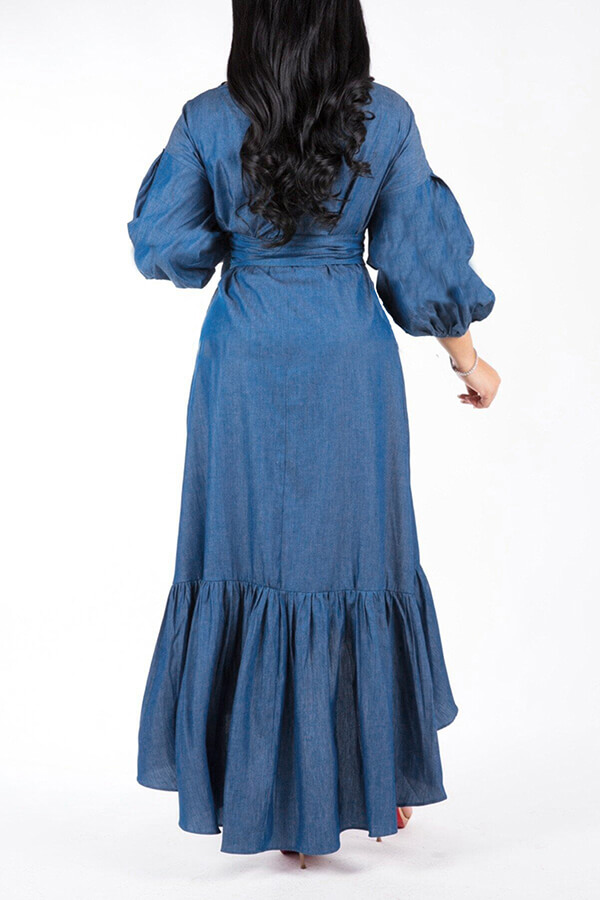 dark blue denim dress
