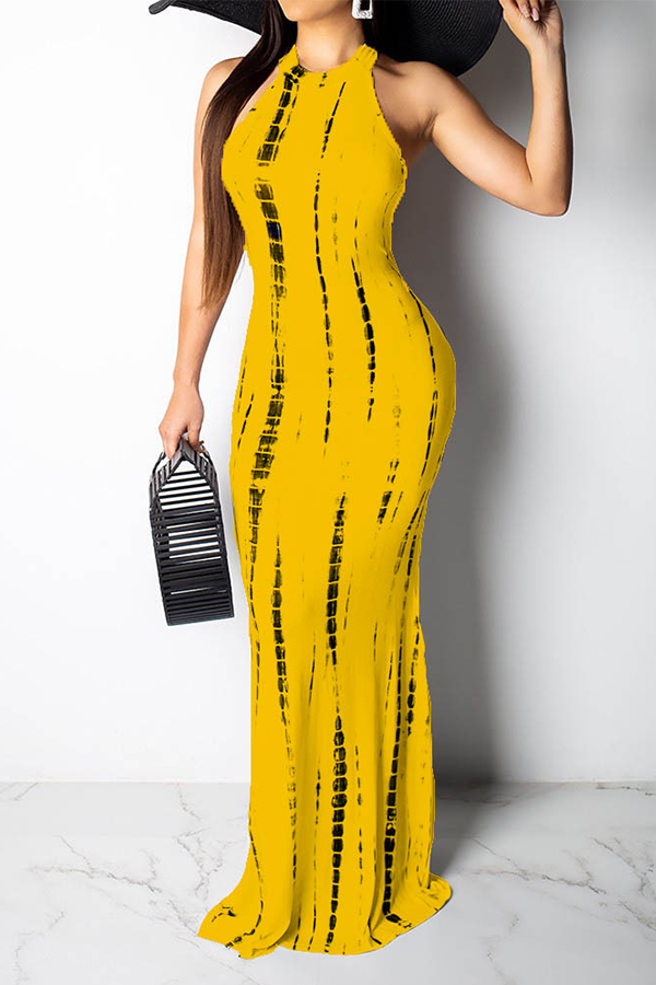 yellow floor length gown