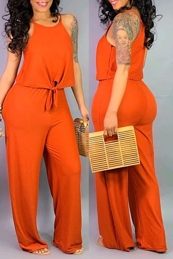 

Lovely Casual Sleeveless Jacinth Two-piece Pants Set