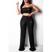 Lovely Sexy Off The Shoulder High Waist Black Two-