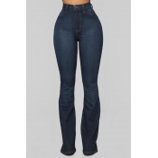 Lovely Casual Skinny Deep Blue Jeans