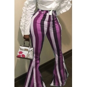 Lovely Stylish Striped Purple Pants